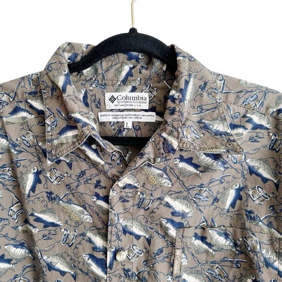 Columbia Fly Fishing Outdoor Cotton Long Sleeve Button Up Shirt - Picture 5 of 6